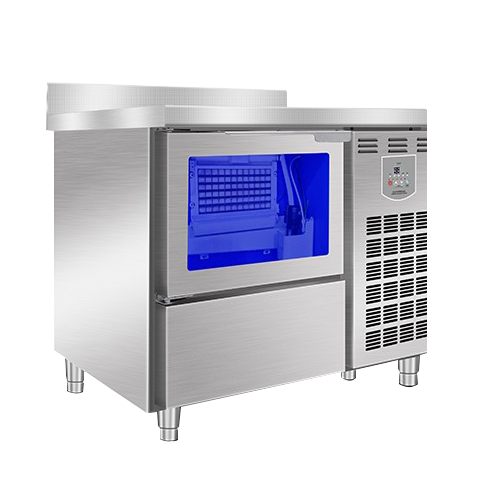 惠州吧台式制冰机商用不锈钢咖啡奶茶店方形制冰机操作台冷柜定制